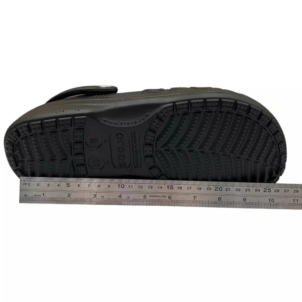 Crocs Men's Baya Lined Clog Size 9 Black Slip-on Faux Fur Fuzzy Warm Comfortable